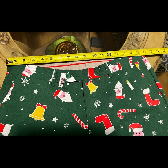 NEW OPPOSuit Men’s Santa and candy cane Ugly Holiday Pants. Sz 42z Green. - Picture 3 of 10
